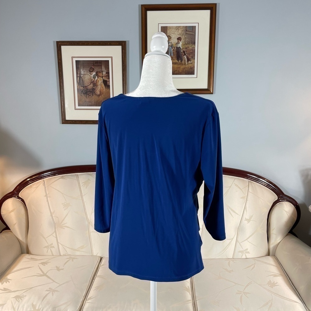 Escalade Blue Ruched Top - Picture 8 of 15